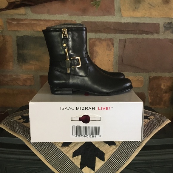 Isaac Mizrahi Live! Black Leather Boots -NWOT - Picture 5 of 6